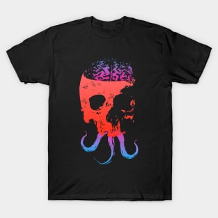 Scary Skull with Brain - Color Version 1 T-Shirt